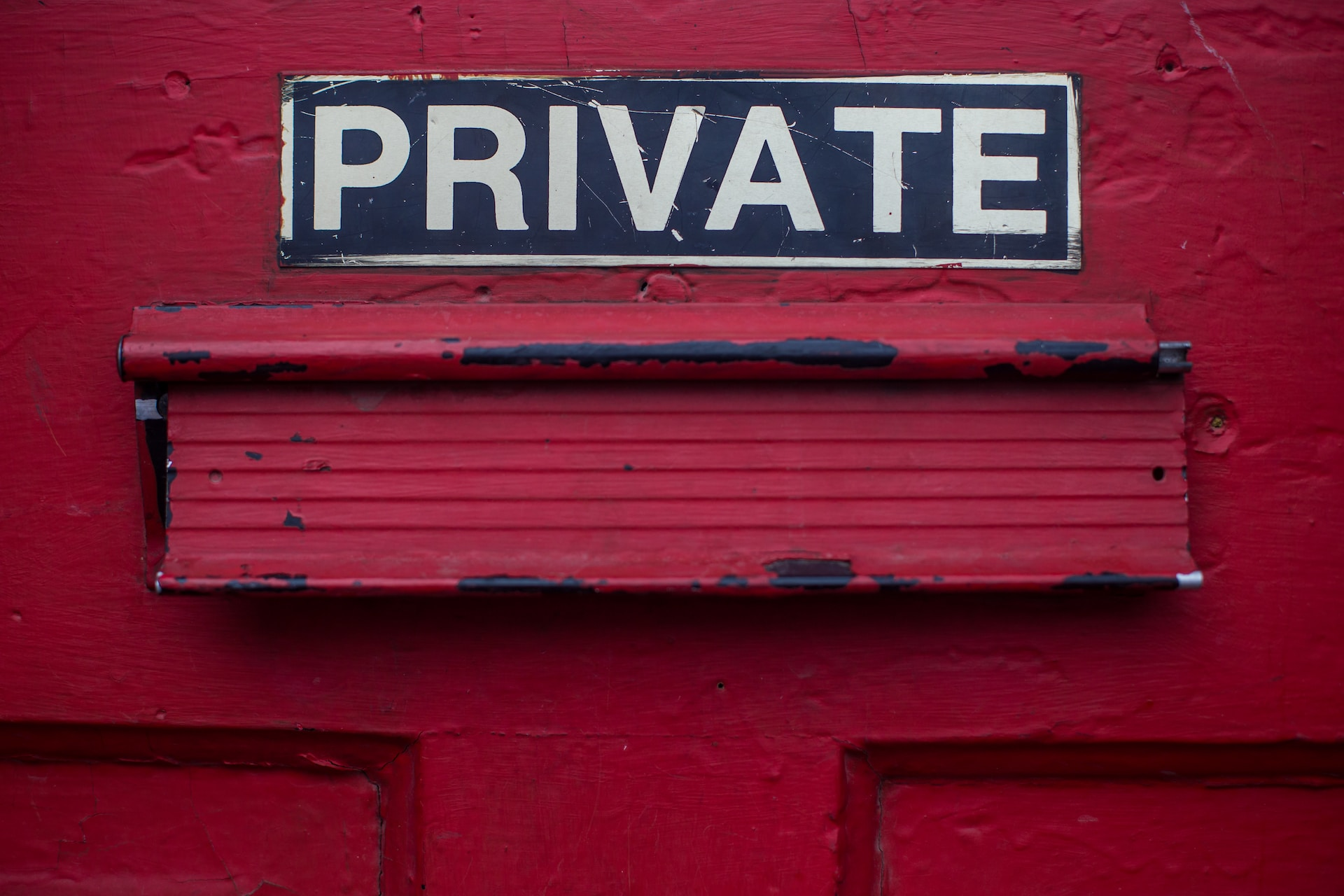 private sign on a red door